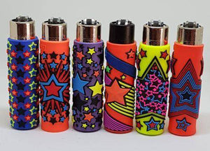 6 Clipper Lighters With Hand Sewn Cover - Clipper