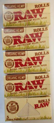 Raw Organic Hemp Rolls 5Pcs Of 5Meter Each Rolling Papers - Rolling Papers