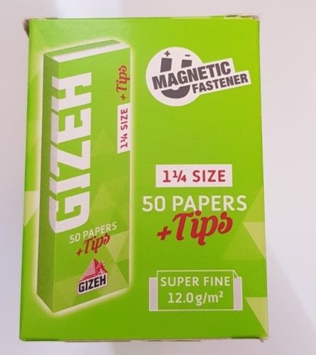 Brand New Gizeh Slim Rolling Papers 26x50 Booklets+Tips Medium 1 1/4 Super Fine - benz-market