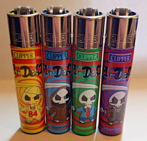 4 Clipper Lighters Mr Dead - Clipper Lighters