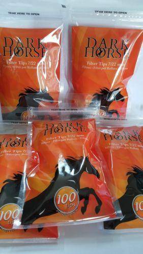 Lot Of 5 Bags Dark Horse Cigarette Filter Tips 100 7/22Mm
