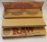 Lot Of 5 Booklets Raw Natural Unrefind Rolling Paper Classic King Size Slim+Tips - Rolling Papers