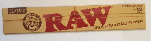 Raw 12 Inch Natural Rolling Papers 20 Leaves Super Size Papers - Rolling Papers