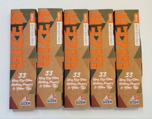 Gizeh Pure Hemp 5 Booklets Rolling Paper King Size+Filters 33 Leavs - Rolling Papers
