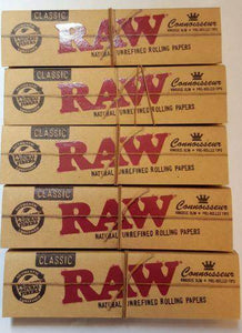 Lot Of 5 Booklets Raw Natural Unrefined Rolling Papers King Siz+Pre Rolled Tips - Rolling Papers